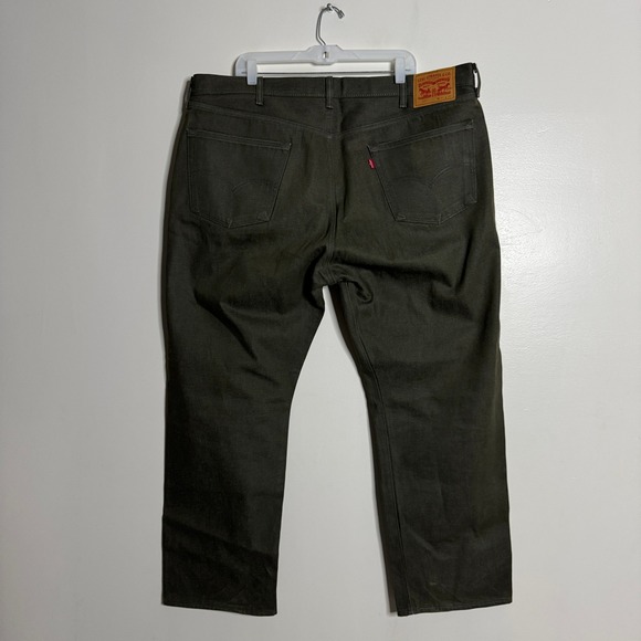 Levi's 501 Jeans Mens 44x30 White Oak Cone Denim Olive Green Straight Leg‎ - Picture 1 of 8